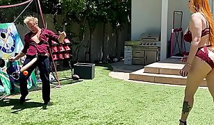 Big Ass Redhead Milf Plays Dick Ball With Step Son&#’s Huge White Cock